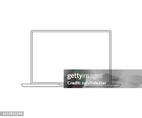 Laptop computer front view Laptop computer front view