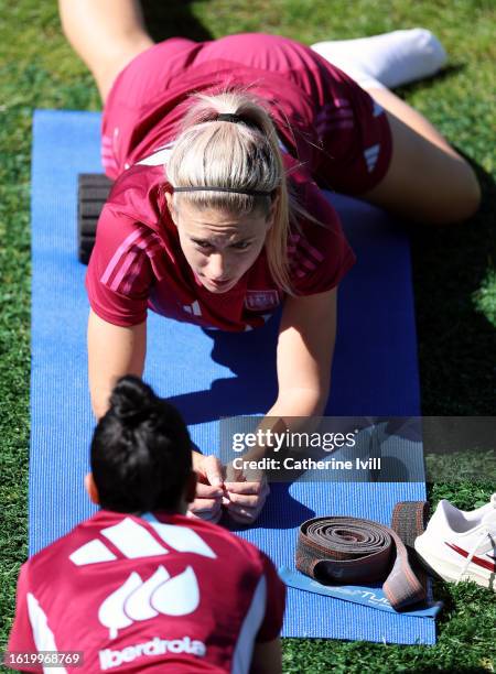 Alexia Putellas of Spain stretches during a Spain training session during the the FIFA Women's World Cup Australia & New Zealand 2023 at Leichhardt...