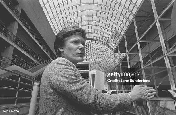High-wire performer Philippe Petit look over the Galleria site for his walk July 12 in Denver.;
