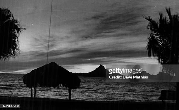 Seashore near Guaymas, Mexico, Provides Idyllic scene at sunset;