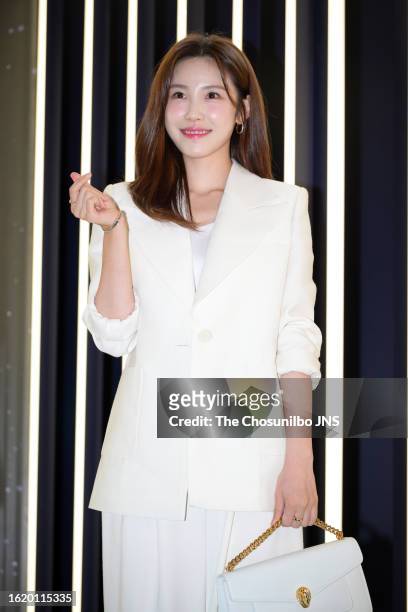 South Korean actress and singer Jun Hyo-seong attends the photo call for "Estee Lauder Lounge" pop-up store opening event at Seongsu Infomal Square...