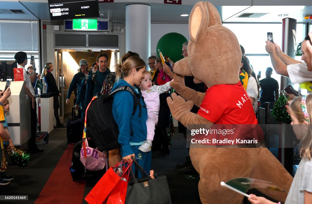 Australia Matildas Arrive In Brisbane Ahead of 3rd Place FIFA Women's World Cup Playoff Match