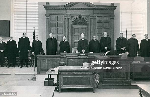 Denver District Court Opens 1969 Term; Twelve of the 14 Denver District Court judges met Tuesday to learn their new assignments. They are, from left,...