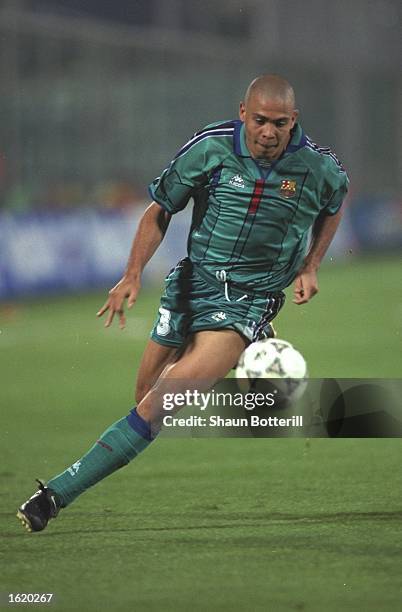 Ronaldo of Barcelona in action during the European Cup Winners Cup Semi-Final second leg against Fiorentina at the Stadio Comunale in Florence,...