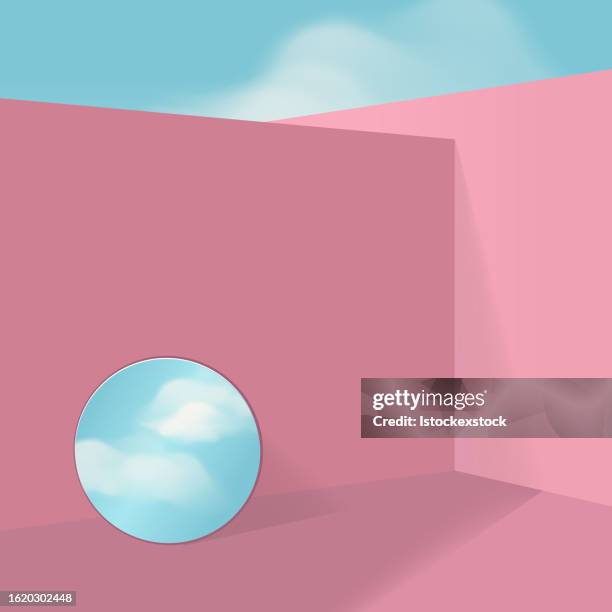 3d background with empty room. - mirror background stock illustrations