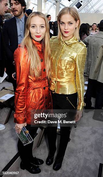 Harley Viera-Newton and Leigh Lezark attend the Burberry Prorsum Autumn Winter 2013 Womenswear Show at Kensington Gardens on February 18, 2013 in...