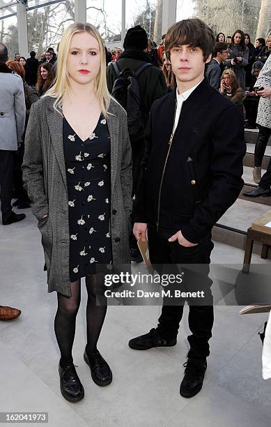 Misty Miller and Jake Bugg attend the Burberry Prorsum Autumn Winter 2013 Womenswear Show at Kensington Gardens on February 18, 2013 in London,...