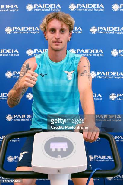 Lazio new signing Nicolo Ravella attends the medical test at Paideia Hospital on August 17, 2023 in Rome, Italy.