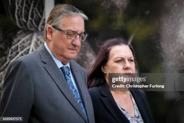 John and Susan Letby, the parents of nurse Lucy Letby, arrive at Manchester Crown Court during the ongoing trial of their daughter on August 17, 2023...