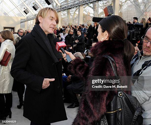Ken Downing is interviewed at the Burberry Prorsum Autumn Winter 2013 Womenswear Show at Kensington Gardens on February 18, 2013 in London, England.
