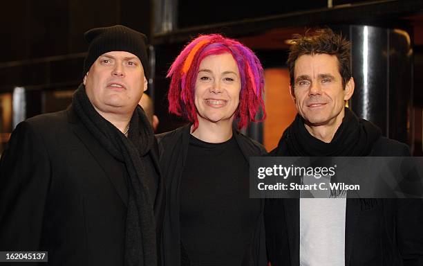 Andy Wachowski, Lana Wachowski and Tom Tykwer attends the gala screening of 'Cloud Atlas' at The Curzon Mayfair on February 18, 2013 in London,...