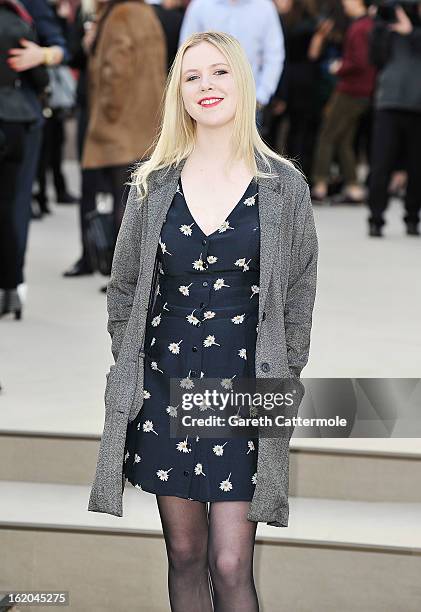 Misty Miller arrives at the Burberry Prorsum Autumn Winter 2013 Womenswear Show on February 18, 2013 in London, England.