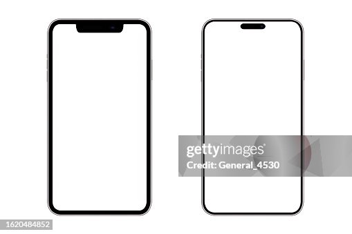 Smartphone mockup blank screen isolated on white background. Smartphone mockup blank screen isolated on white background.