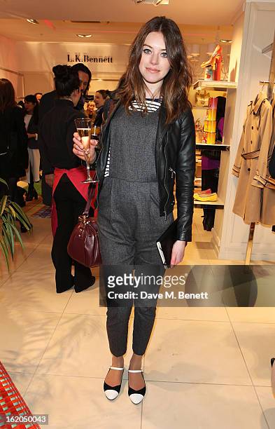 Rebecca Davies attends as L.K. Bennett London and Caroline Issa launch their exclusive collection of shoes and handbags for Spring Summer 2013 at...