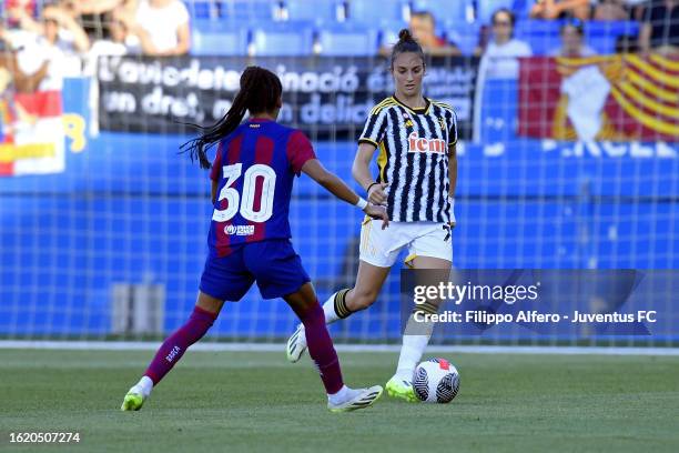 Martina Lenzini of Juventus during the Women's Gamper Trophy match between Barcelona and Juventus at Estadi Johan Cruyff on August 24, 2023 in...