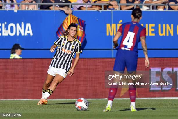 Sofia Cantore of Juventus during the Women's Gamper Trophy match between Barcelona and Juventus at Estadi Johan Cruyff on August 24, 2023 in...