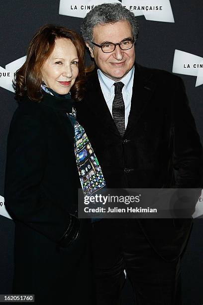 Nathalie Baye and Serge Toubiana attend the Maurice Pialat Exhibition And Retrospective Opening at Cinematheque Francaise on February 18, 2013 in...