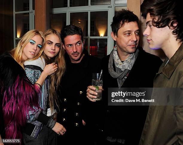 Mary Charteris, Harry Styles, Dave Gardner, Jamie Hince and Harry Styles attend the AnOther Magazine and Dazed & Confused party with Belvedere Vodka...