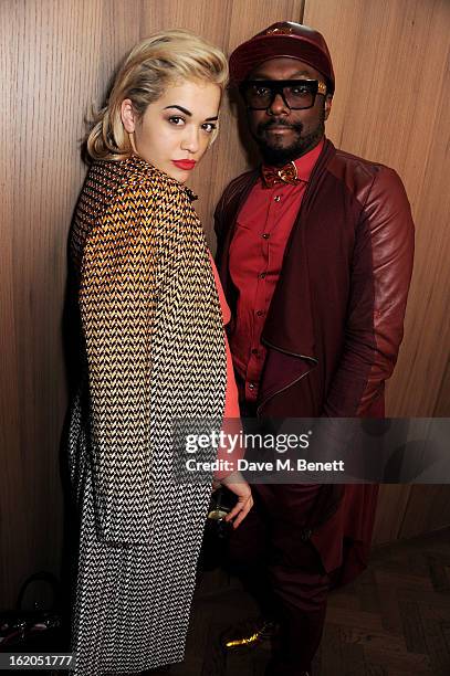 Rita Ora and will.i.am attend the AnOther Magazine and Dazed & Confused party with Belvedere Vodka at the Cafe Royal hotel on February 18, 2013 in...