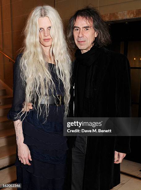 Kristen McMenamy and Ivor Braka attend the AnOther Magazine and Dazed & Confused party with Belvedere Vodka at the Cafe Royal hotel on February 18,...