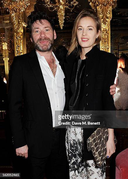 Mat Collishaw and Polly Morgan attend the AnOther Magazine and Dazed & Confused party with Belvedere Vodka at the Cafe Royal hotel on February 18,...