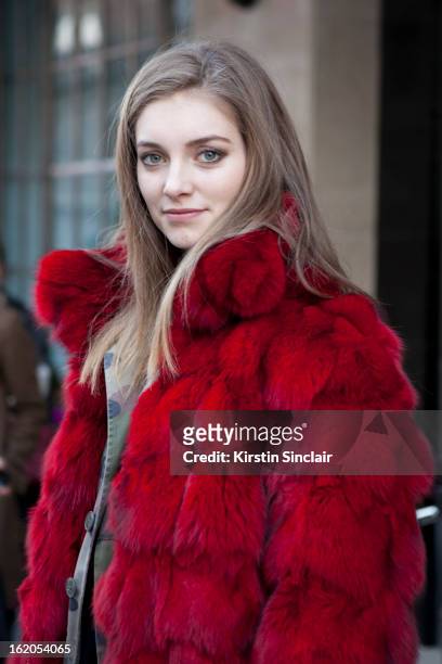 Model seen on day 3 of London Womens Fashion Week Autumn/Winter 2013 on February 17, 2013 in London, England.