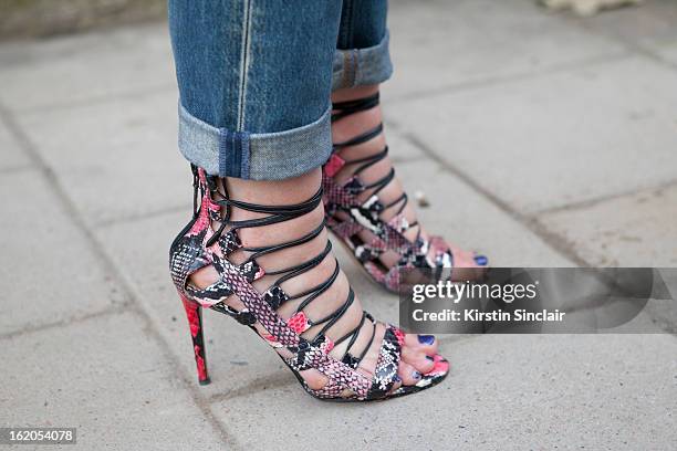 Fashion Blogger Irina Lakicevic seen on day 3 of London Womens Fashion Week Autumn/Winter 2013 on February 17, 2013 in London, England.