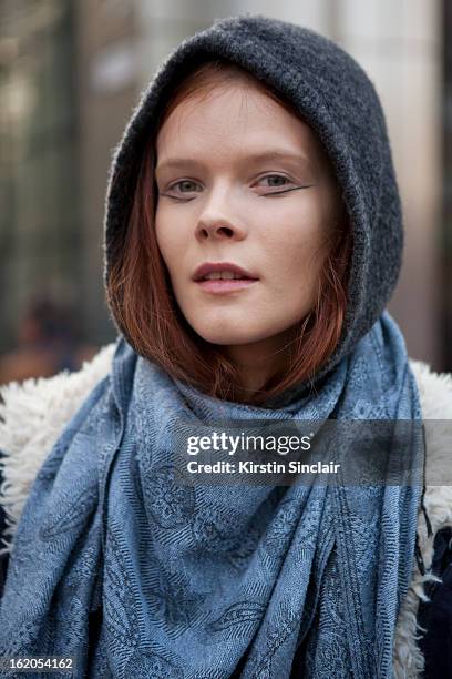 Model Iryina Krauchenko seen on day 3 of London Womens Fashion Week Autumn/Winter 2013 on February 17, 2013 in London, England.