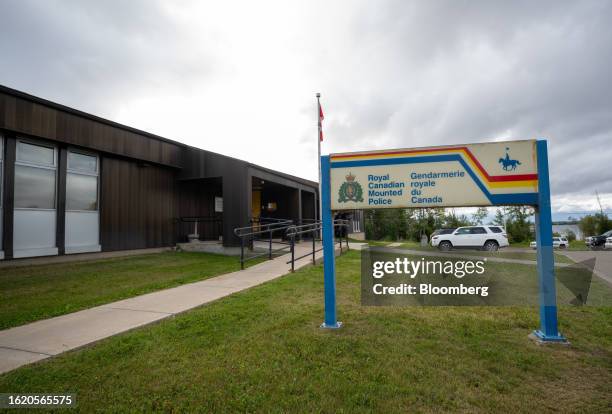 Royal Canadian Mounted Police facility in La Ronge, Saskatchewan, Canada, on Tuesday, Aug. 8, 2023. A third of guns used in Canadian crimes and then...