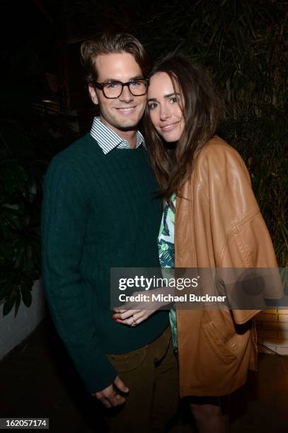 Personality Louise Roe wearing Juicy Couture and Josh Slack attend Vanity Fair and Juicy Couture's Celebration of the 2013 Vanities Calendar hosted...