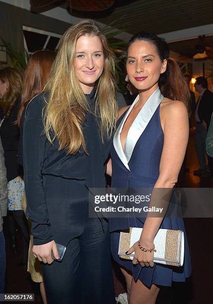 Actress Grace Gummer and Olivia Munn wearing Juicy Couture attend Vanity Fair and Juicy Couture's Celebration of the 2013 Vanities Calendar hosted...