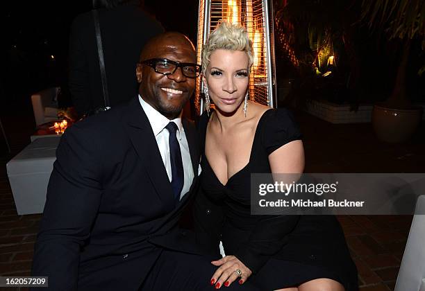 Actor Terry Crews and Rebecca King-Crews attend Vanity Fair and Juicy Couture's Celebration of the 2013 Vanities Calendar hosted by Vanity Fair...