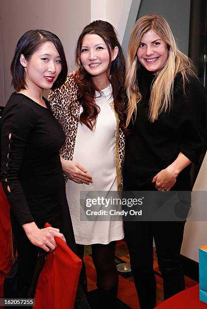 Sarah Pai, Stella Leo and Emily Lohrman attend the Gotham Magazine & Moroccanoil Celebrate With Step Up Women's Network event on February 18, 2013 in...