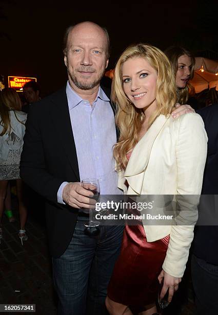 Filmmaker Paul Haggis and actress Katheryn Winnick attend Vanity Fair and Juicy Couture's Celebration of the 2013 Vanities Calendar hosted by...