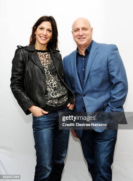 Director Lori Silverbush and husband Chef Tom Colicchio attend Apple Store Soho Presents: Meet The Filmmakers - "A Place At The Table" at Apple Store...