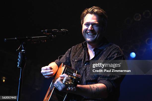 Blake Shelton performs at Nash Bash at Roseland Ballroom on February 18, 2013 in New York City.