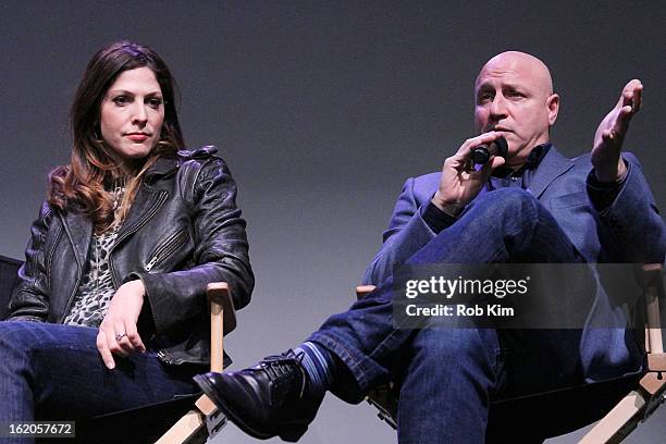 Lori Silverbush and Tom Colicchio attend Apple Store Soho Presents: Meet The Filmmakers - "A Place At The Table" at Apple Store Soho on February 18,...