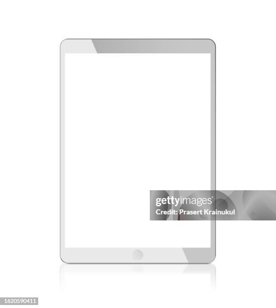 tablet, isolated on white background - pewter stock pictures, royalty-free photos & images