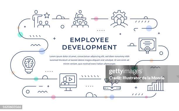 employee development web banner design - performance evaluation stock illustrations