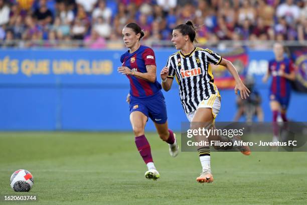 Sofia Cantore of Juventus during the Womens Gamper Trophy match between Barcelona and Juventus at Estadi Johan Cruyff on August 24, 2023 in...