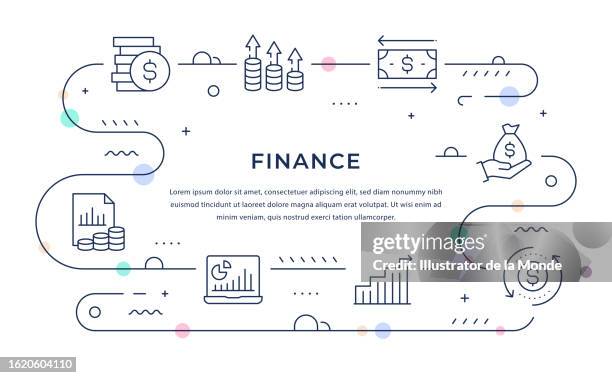 finance web banner design - fintech stock illustrations