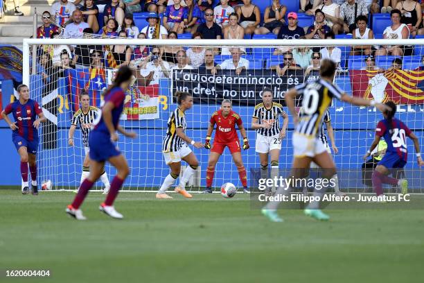 Roberta Aprile of Juventus during the Womens Gamper Trophy match between Barcelona and Juventus at Estadi Johan Cruyff on August 24, 2023 in...