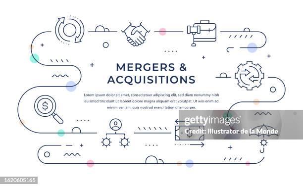 mergers and acquisitions web banner design - succession planning stock illustrations