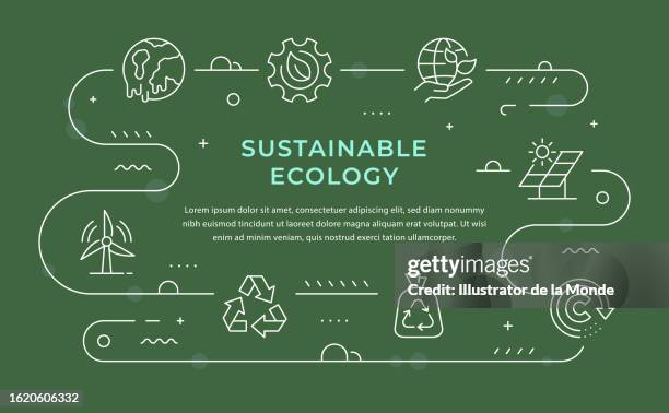 sustainable ecology web banner design - sustainability technology stock illustrations