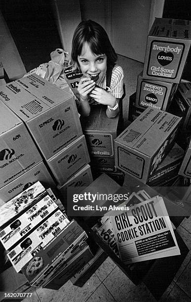 Sarah Bryden; Girl Scouts cookies sale time is about to begin and Sarah samples one of this year's "Thin Mints" her favorite. At the Girl Scout...