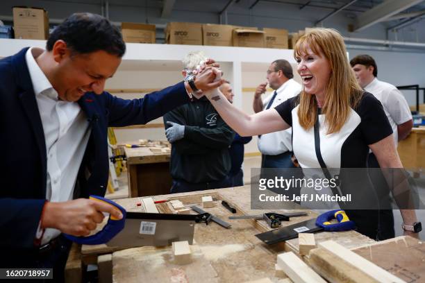 Angela Rayner, Deputy Leader of the Labour Party and Anas Sarwar, Leader of the Scottish Labour Party visit Royal Strathclyde Blindcraft Industries...