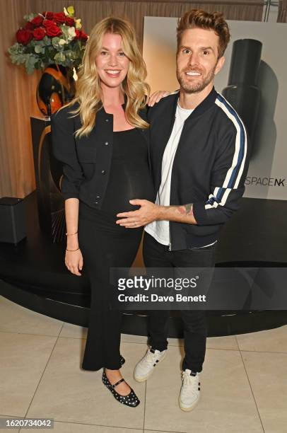Hannah Cooper and Joel Dommett attend the launch of new fragrance brand e11even founded by Cat Deeley and Amanda Grossman and sold exclusively at...