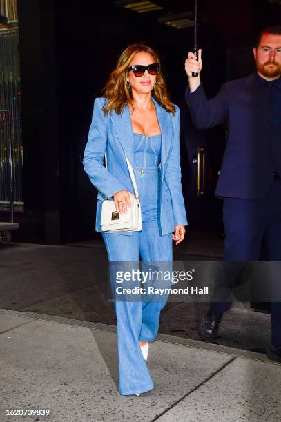 Jessica Alba is seen walking in Midtown on August 17, 2023 in New York City.