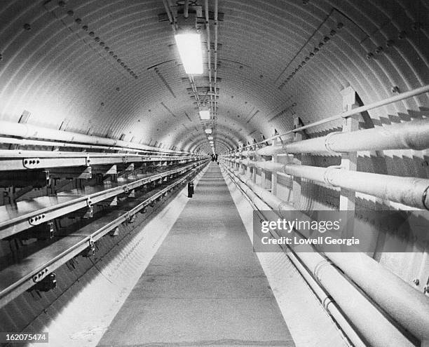 This is one of the tunnels that connect the missile control center with the silos. The U.S. Will have 540 of the 5,000- mile missiles cocked and...