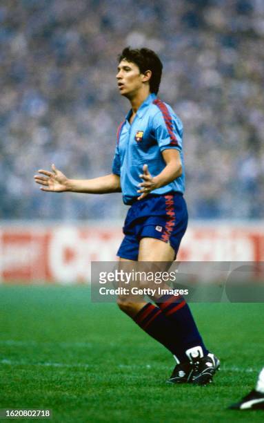 Barcelona striker Gary Lineker in action during the 1989 ECWC final against Sampdoria on May 10th, 1989 in Berne, Switzerland.